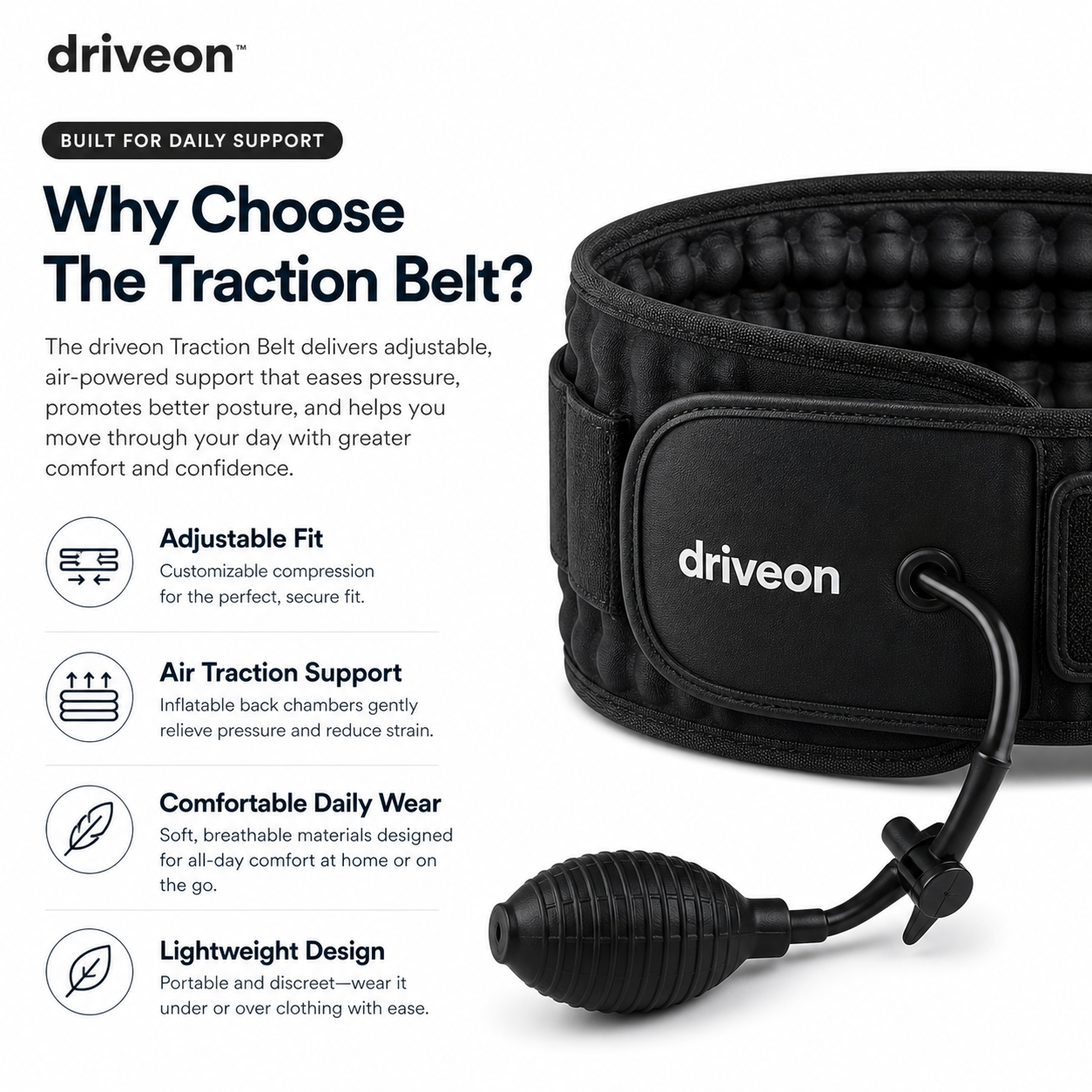 Decompression Air Traction Back Support Belt — Move Freely Without Back Pain