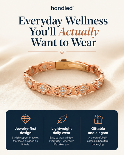 Handled Copper Bracelet - Wear Daily Comfort Move With Confidence.