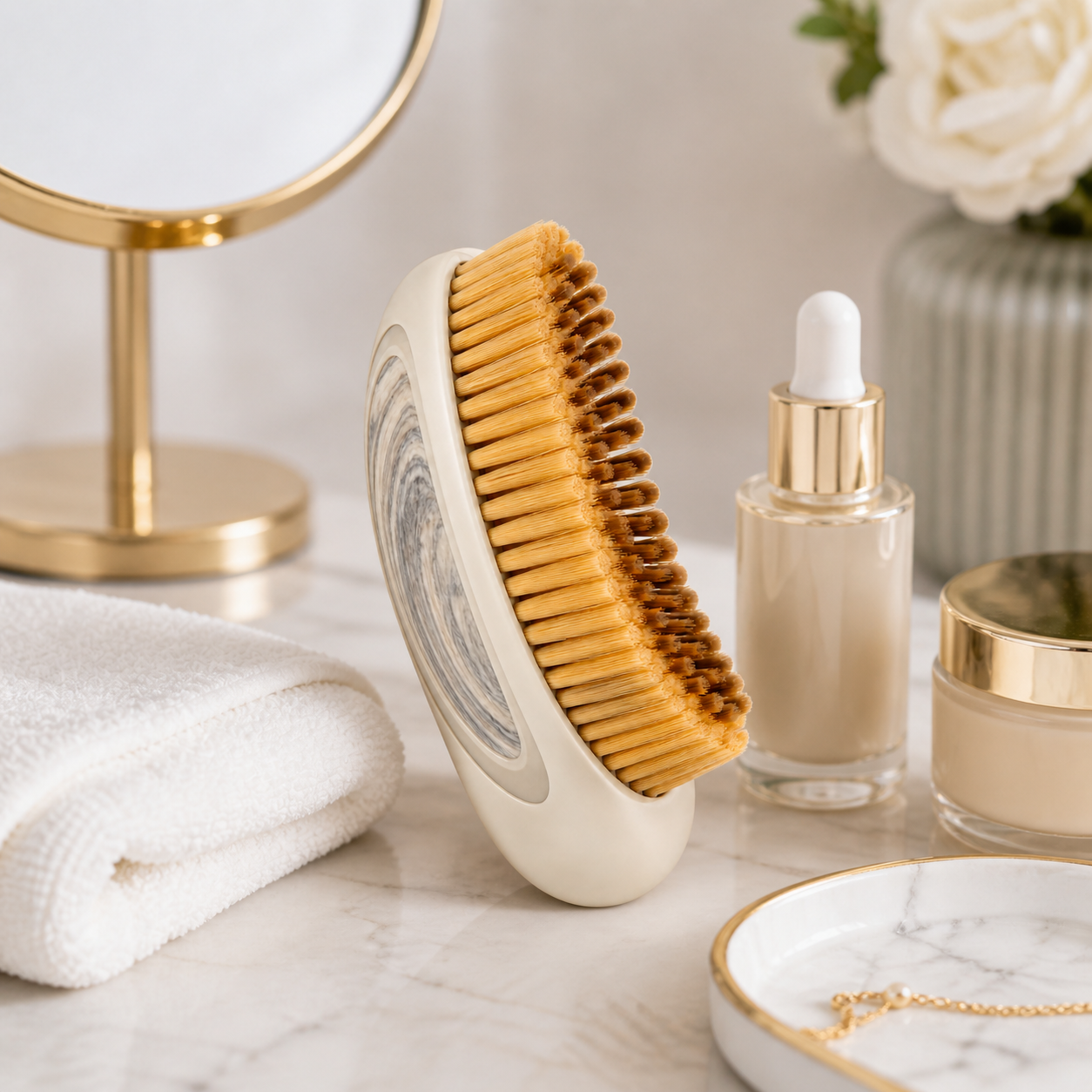 Handled Lymphatic Contour Face Brush - Sculpt, Lift & Glow Naturally