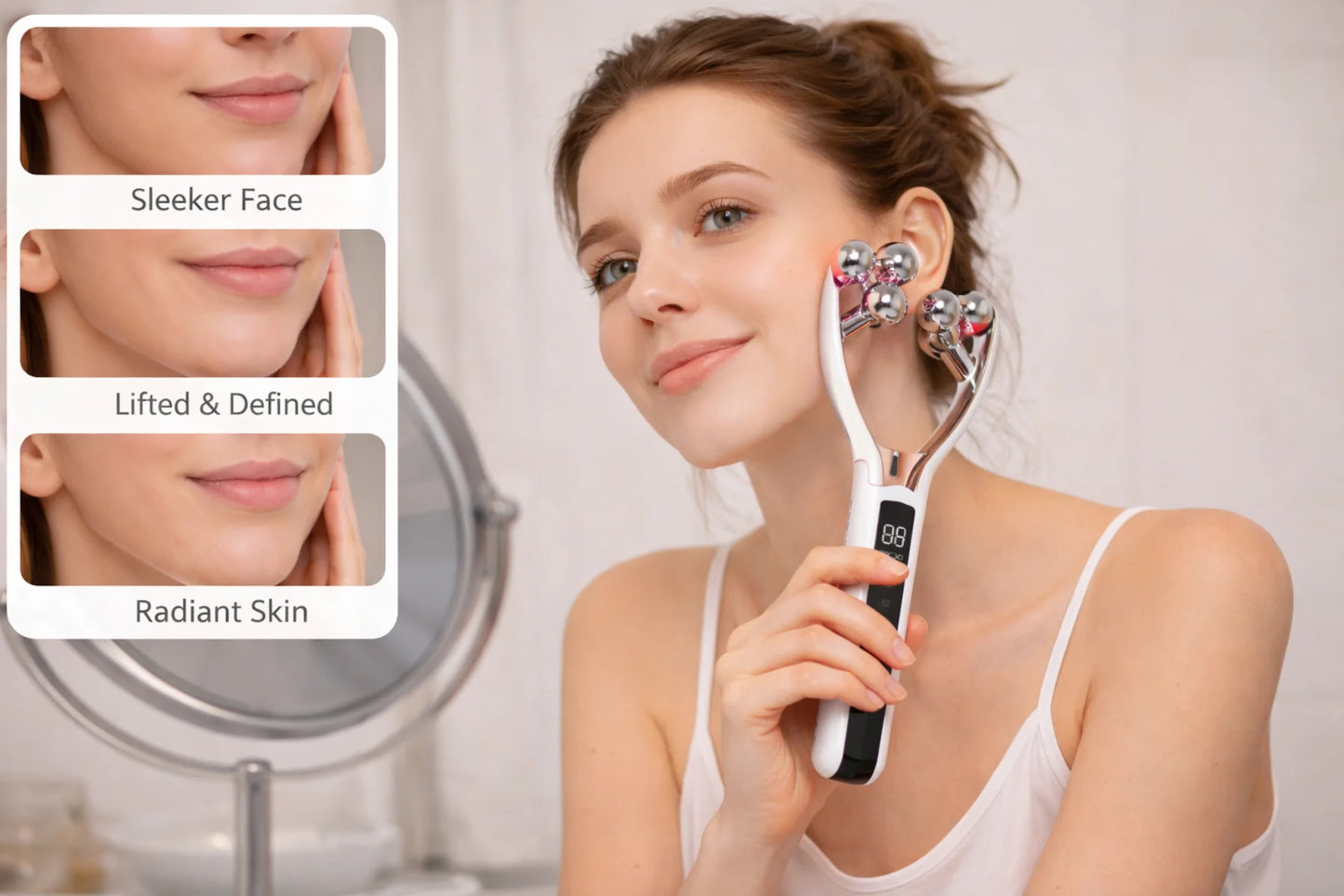 Handled Face Sculpt EMS Beauty Roller - Lift & Sculpt Your Face in Minutes