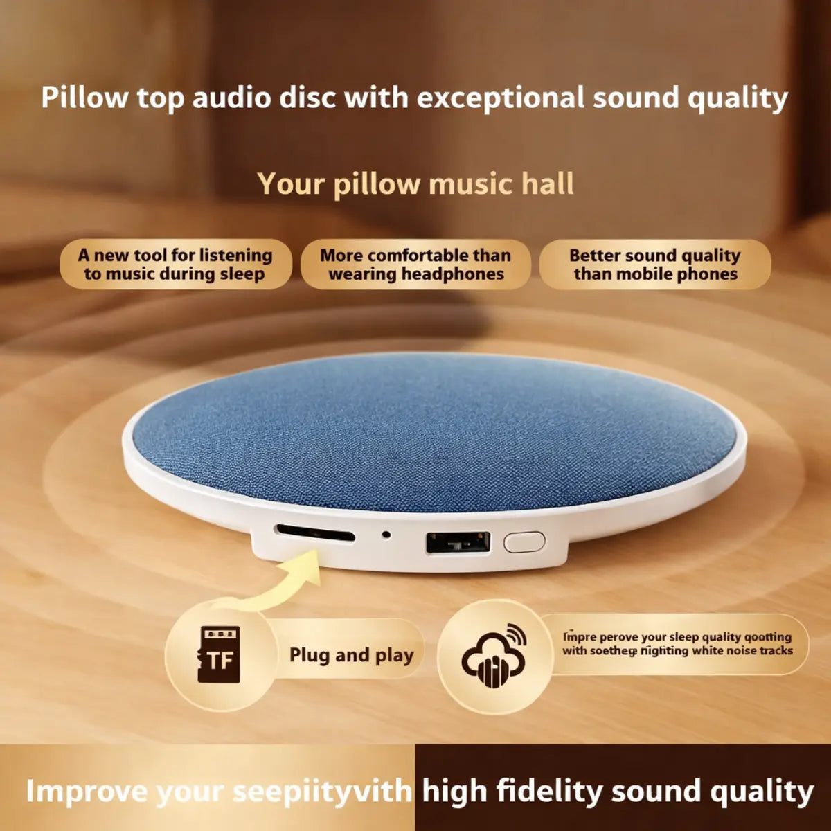 Handled Whisper Wave - Sleep Deeper Without Distractions