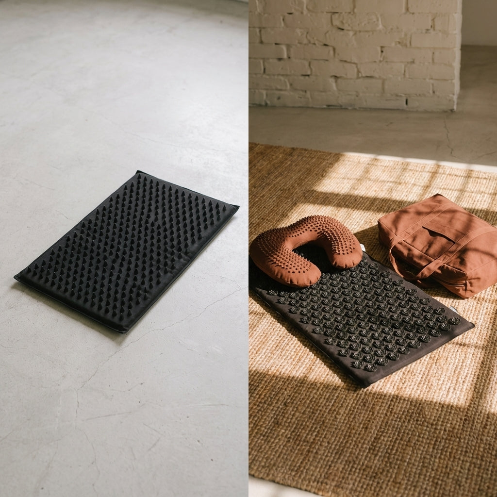 Handled acupressure-mat differentiator
