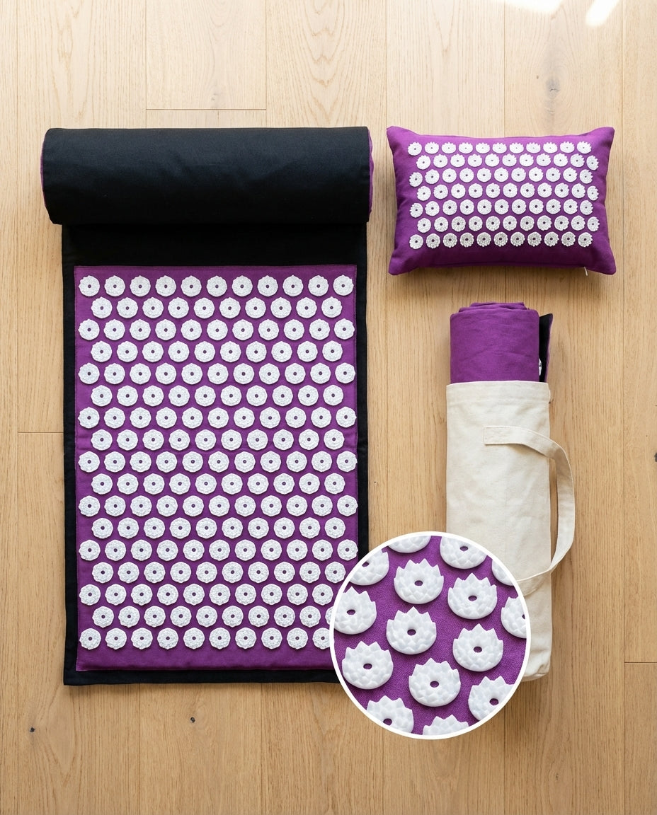 Handled acupressure-mat features