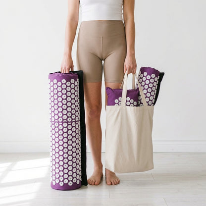 Handled acupressure-mat scale